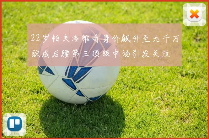 22岁帕夫洛维奇身价飙升至九千万欧成后腰第三顶级中场引发关注